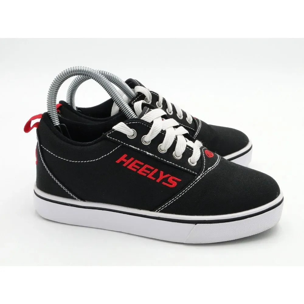 Heelys Pro‎ 20 Black Red Canvas Lace Up Skate Sneaker Shoes HE100757 Youth 5